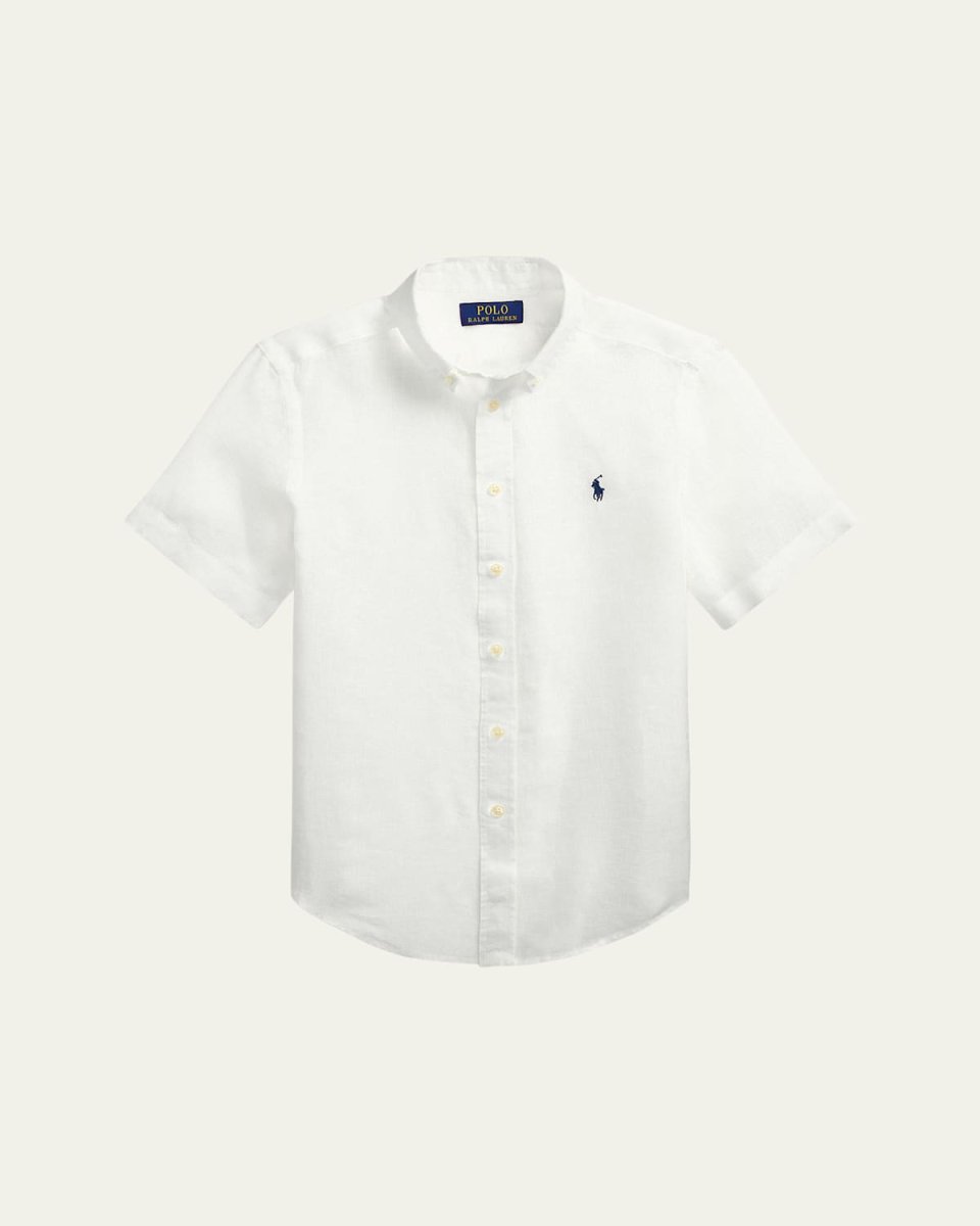 Boy's Linen Sport Shirt, Size S-XL